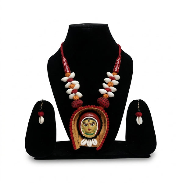 Divine Maa Durga Cowrie Shell Necklace Set
