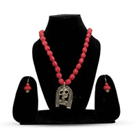 Red Cloth Ball Necklace – Dokra Jewellery
