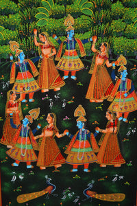 Raas Chakra of Radha & Krishna– Pichwai Painting
