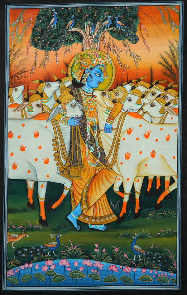 Murlidhar with Cows – Pichwai Painting