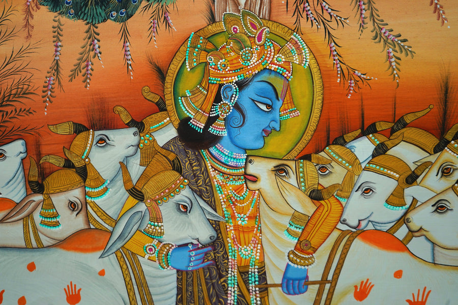 Murlidhar with Cows – Pichwai Painting