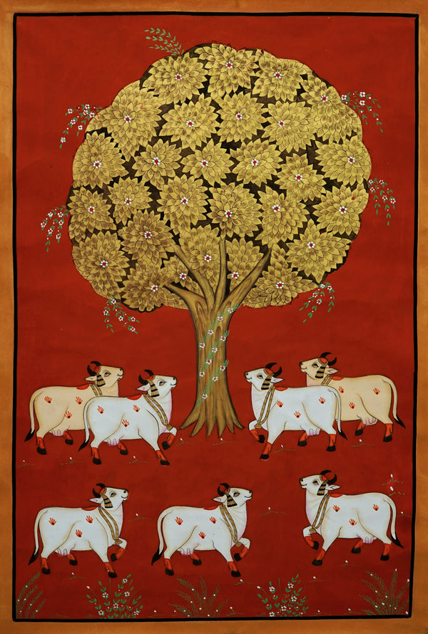 Kamdhenu Grove – Pichwai Painting