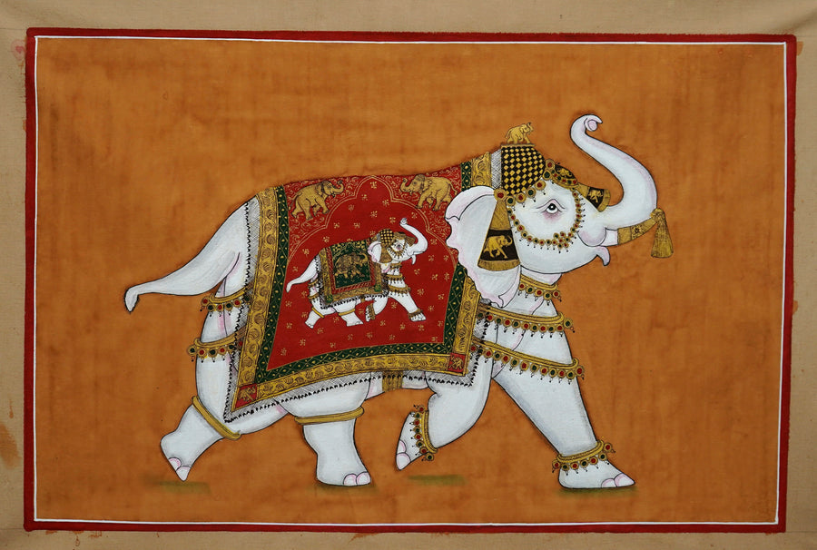 Royal Hathi – Rajasthani Miniature Painting (set of two)
