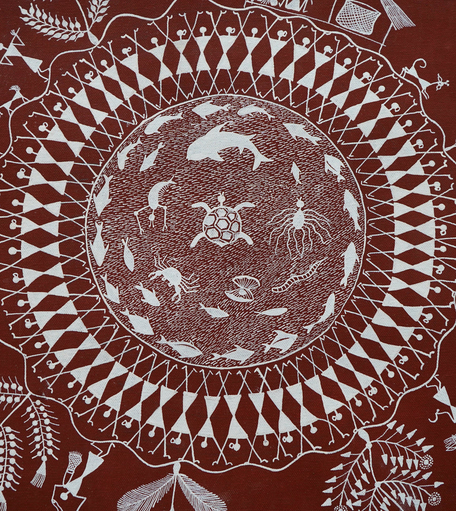 Nature Circle - Warli Paper Painting