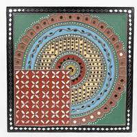 Square Geometric Lippan Mirror Wall Art