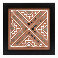 Square Folk Lippan Mirror Wall Art