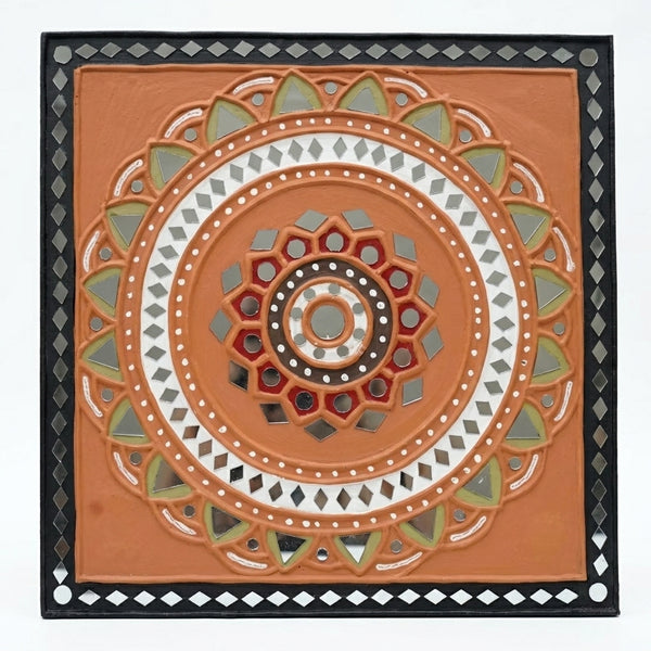 Floral Mandala Lippan Mirror Wall Art