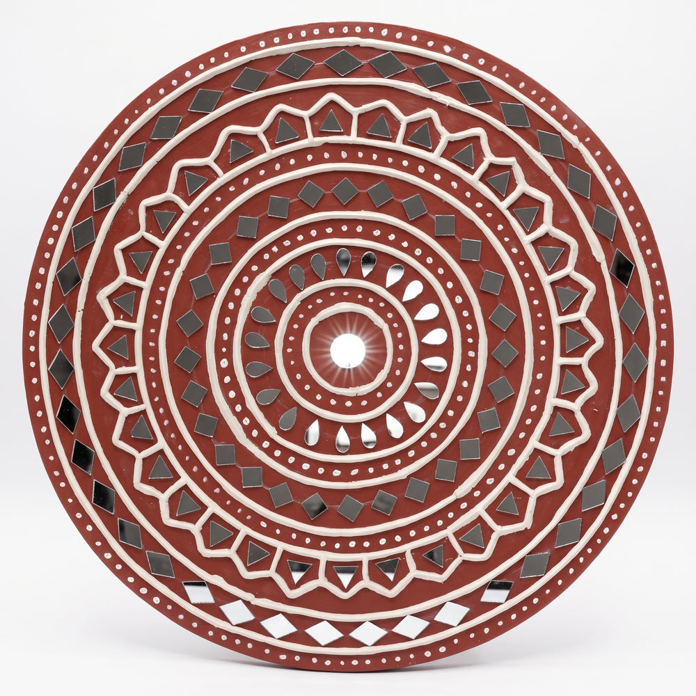 Sacred Earth Mandala Lippan Mirror Wall Art