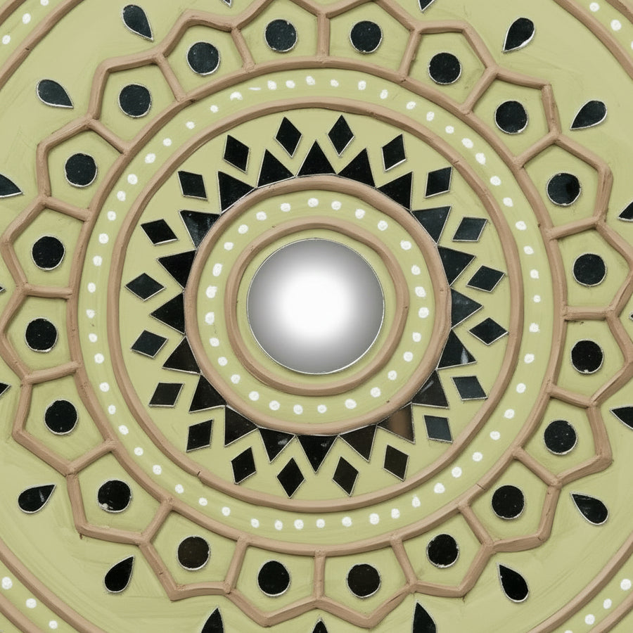 Radiant Mandala Lippan Mirror Wall Art