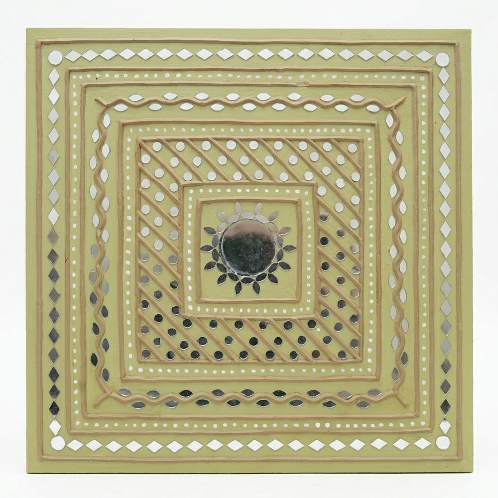 Sacred Sun Square Lippan Mirror Wall Art