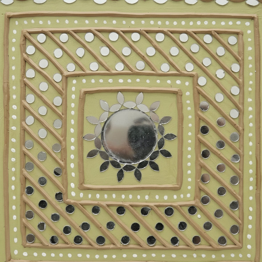 Sacred Sun Square Lippan Mirror Wall Art