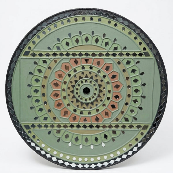 Sage Green Mandala Lippan Mirror Wall Art