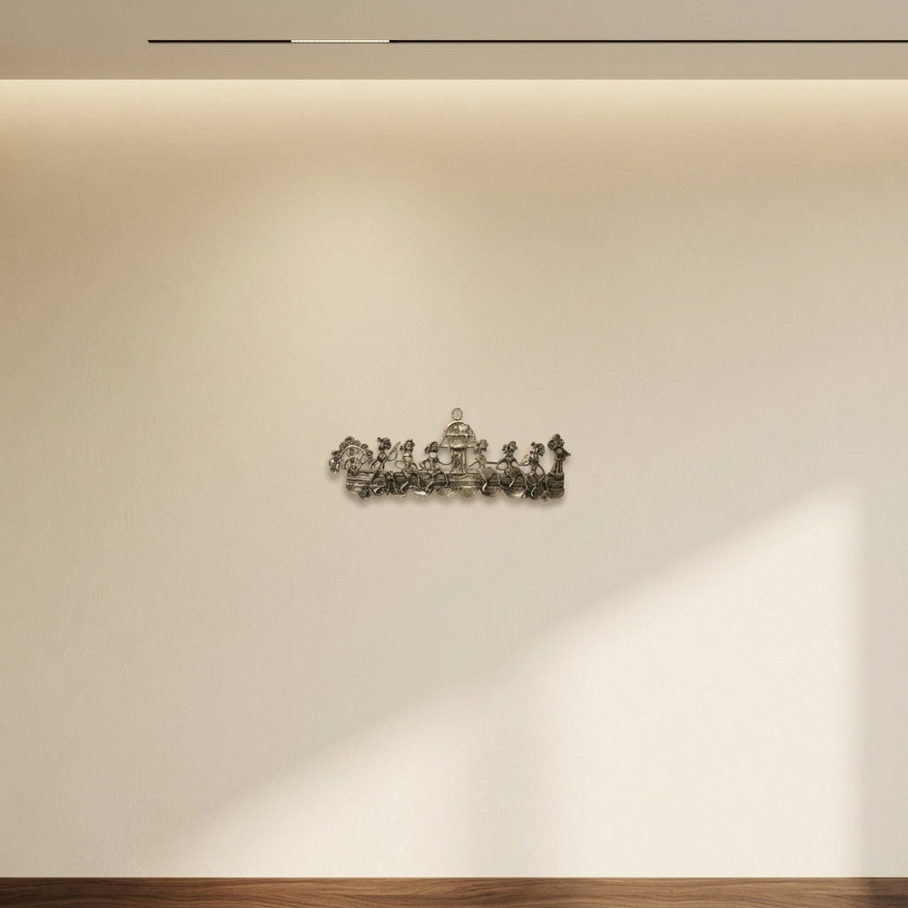 Peacock Boat Wall Hanging – Dhokra Metal Art