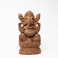 Divine Lord Ganesha – Wooden Carved Sculpture