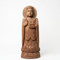 Standing Buddha - Kadam Wood Hand Carved Sculpture