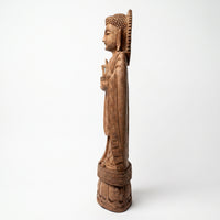 Standing Buddha - Kadam Wood Hand Carved Sculpture