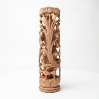 Lord Shiva Beneath the Sacred Tree – Wooden Sculpture