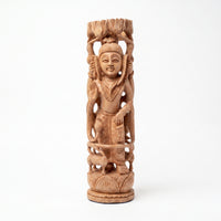 Lord Shiva Beneath the Sacred Tree – Wooden Sculpture