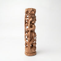 Lord Shiva Beneath the Sacred Tree – Wooden Sculpture