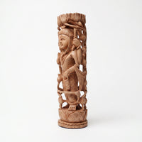 Lord Shiva Beneath the Sacred Tree – Wooden Sculpture