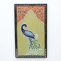 Peacock Elegance Lippan Mirror Wall Art