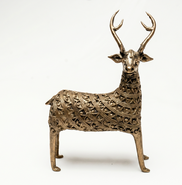 Standing Deer with Small Antlers – Dhokra Metal Art