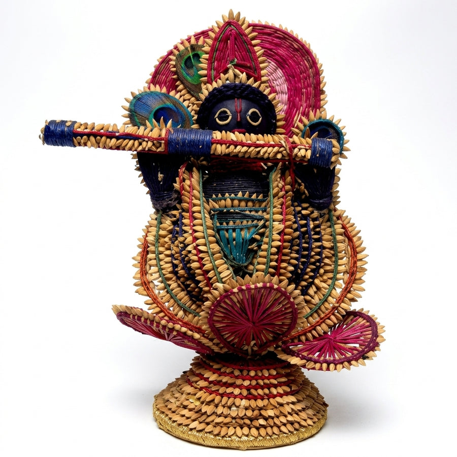 Handmade Dhaana Craft Krishna Idol – Paddy Craft