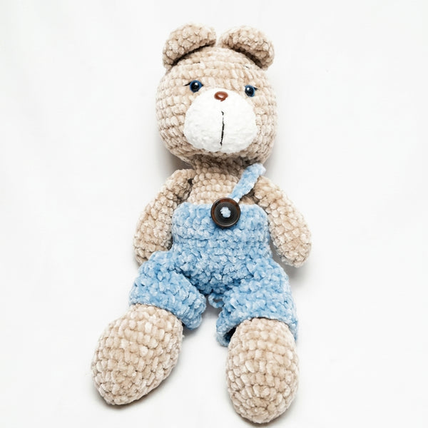 Crochet Teddy Bear – Blue Handmade Art