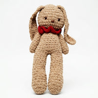 Crochet Teddy Bear with Red Muffler – Handmade Art