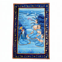 Midnight Devotion by the Yamuna – Rajasthani Miniature Painting