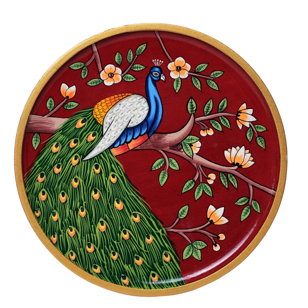 Peacock – Wooden Panel Pichwai Painting