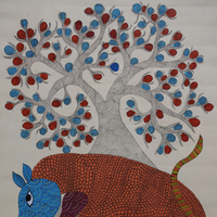 Bull and Tree – Canvas Painting