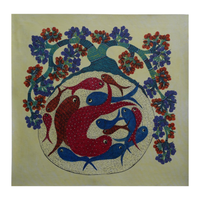 Fish and Tree Harmony – Gond Canvas Painting