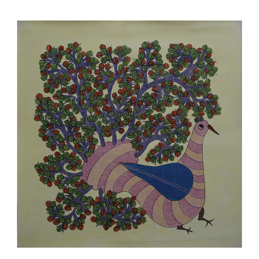 Wings of Life – Gond Canvas Painting