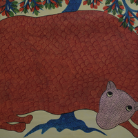 Life Within Nature – Gond Canvas Painting