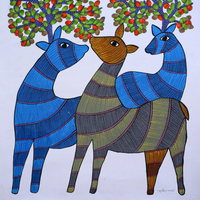 Sacred Growth – Gond Canvas Painting