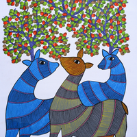 Sacred Growth – Gond Canvas Painting