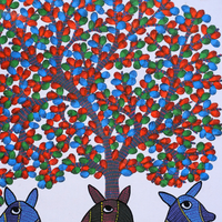 Vriksha Shringa – Gond Canvas Painting