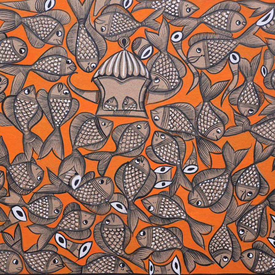 Fish Marriage – Kalighat Painting