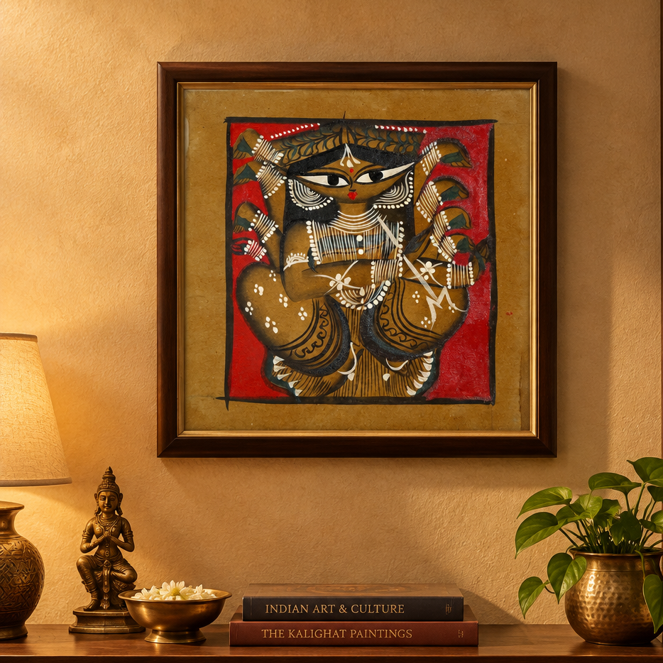 Divine Goddess Durga – Kalighat Painting