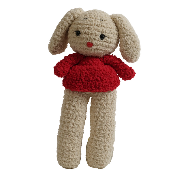 Crochet Bunny Plush – Red Handmade Art