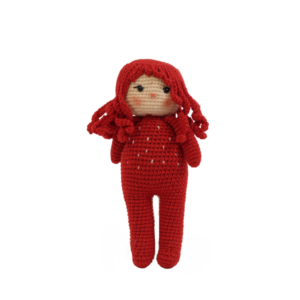 Crochet Cute Girl Doll – Red Handmade Art