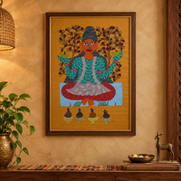 Meditative Tribal Woman – Gond Paper Painting