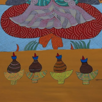 Meditative Tribal Woman – Gond Paper Painting