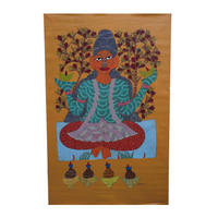 Meditative Tribal Woman – Gond Paper Painting