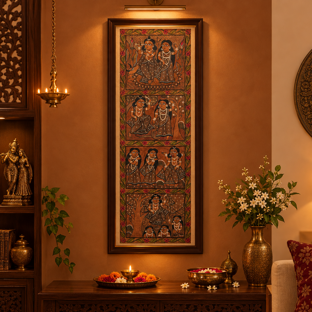 Radhe Krishna Wall – Kalighat Painting
