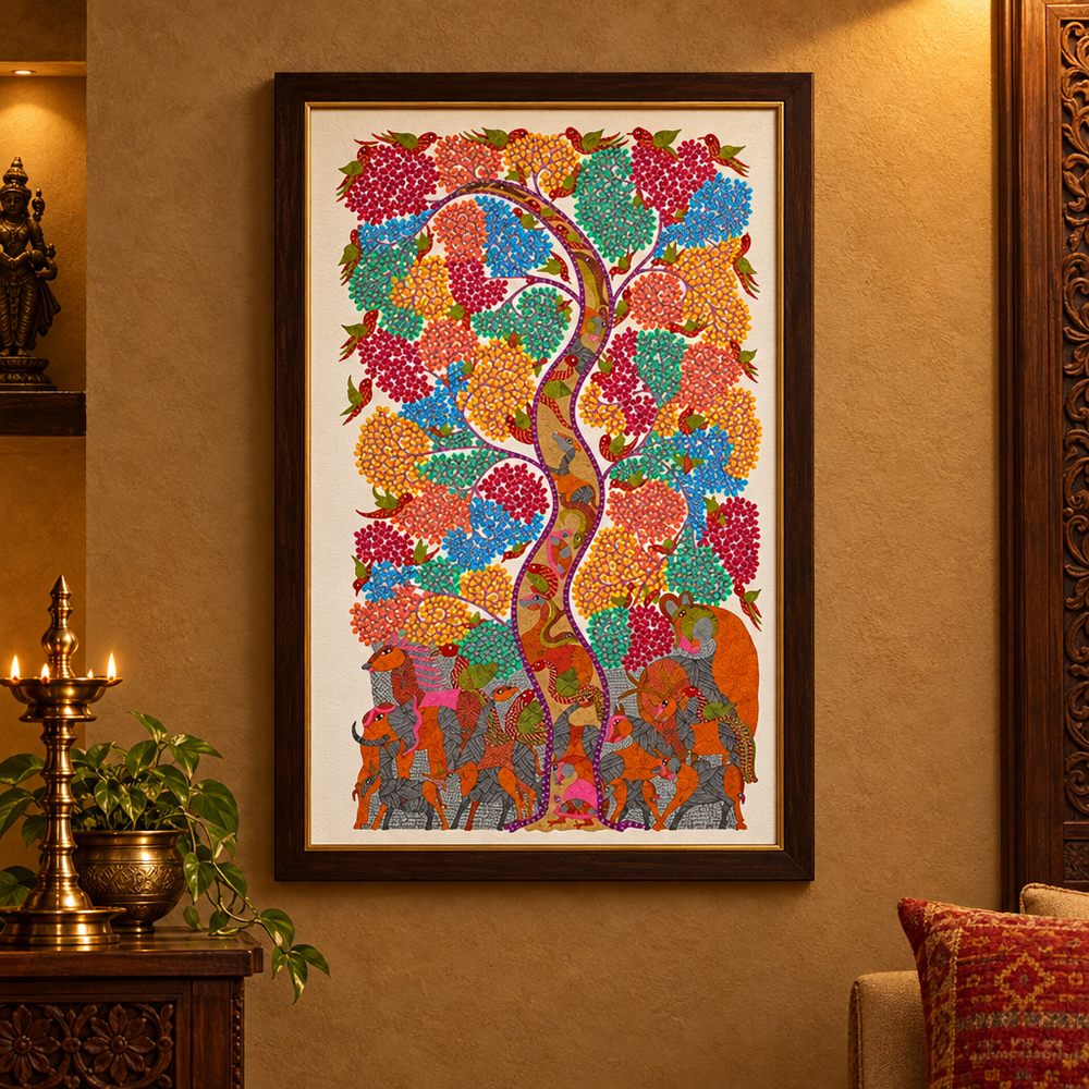 Forest of Life – Gond Wildlife Painting