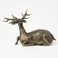 Sitting Deer Near the Tree (Dhokra Rock) – Dhokra Metal Art