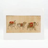 The Royal Procession of Regal Animals – Rajasthani Miniature Painting