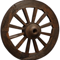 Antique Wheel - Wooden Décor - view 2, handmade wooden decor from India